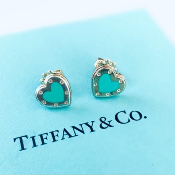 Return to Tiffany Love Tiffany Blue® Heart Earrings in Silver Gift Giving Ready! - Picture 6 of 9